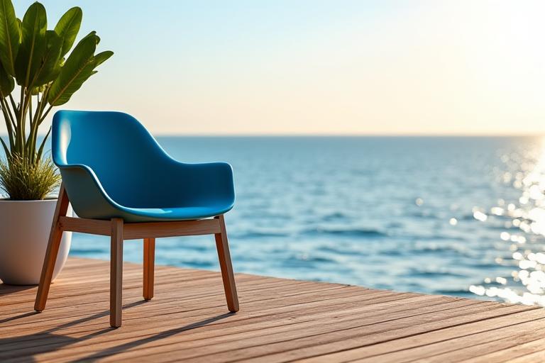 Chaise de jardin design fabriquée à partir de plastique recyclé